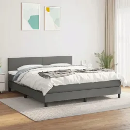 vidaxl-lozko-kontynentalne-z-materacem-ciemnoszara-tkanina-180x200-cm