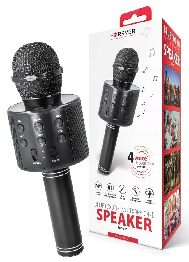 forever-audio-mikrofon-karaoke-bluetooth-czarny-stan-nowy