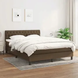 vidaxl-lozko-kontynentalne-z-materacem-brazowe-tkanina-140x200-cm