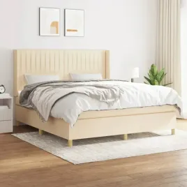 vidaxl-lozko-kontynentalne-z-materacem-kremowe-tkanina-160x200-cm