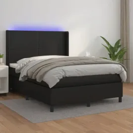 vidaxl-lozko-kontynentalne-z-materacem-i-led-czarna-ekoskora-140x200cm