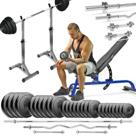 zestaw-kulturystyczny-153kg-silowy-lawka-stojaki-sztanga-hantle-obciazenie