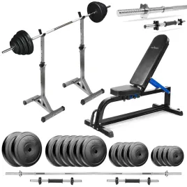 zestaw-kulturystyczny-110kg-silowy-lawka-stojaki-sztanga-hantle-obciazenie