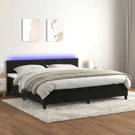 vidaxl-lozko-kontynentalne-z-materacem-i-led-czarny-aksamit-200x200cm