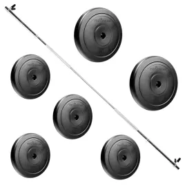 zestaw-sztanga-obciazenia-27kg-do-treningu-na-silownie-z-gryfem-prostym