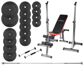 zestaw-kulturystyczny-92kg-silowy-lawka-stojaki-sztanga-hantle-obciazenie
