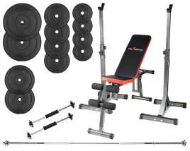 zestaw-kulturystyczny-77kg-silowy-lawka-stojaki-sztanga-hantle-obciazenie
