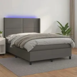vidaxl-lozko-kontynentalne-z-materacem-i-led-szara-ekoskora-140x200cm