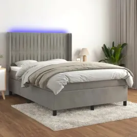vidaxl-lozko-kontynentalne-z-materacem-i-led-szare-140x200cm-aksamit