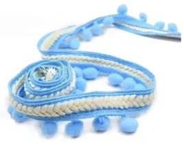 tasma-z-pomponikami-niebieska-11mm-tasiemka-pasmanteryjna-50-m