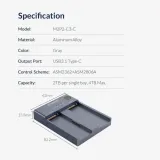 orico-stacja-klonujaca-dyski-m-2-usb-c-10gbps-kod-producenta-10gbps-m2p2-c3-c-eu-gy-bp-waga-z-opakowaniem-0-15-kg-stan-nowy