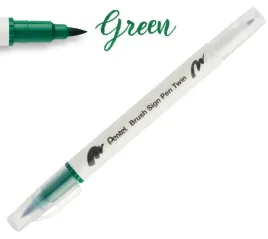 pisak-pentel-brush-sign-pen-twin-sesw30-zielony