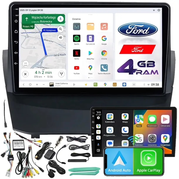 RADIO SAMOCHODOWE NCS D9 FORD FIESTA Mk7 2009-2017 NAWIGACJA 4GB LTE