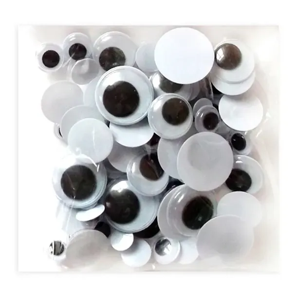 Ruchome oczka samoprzylepne mix wzorów i rozmiarów DpCraft 75 szt KSOC-011
