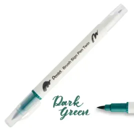 pisak-marker-do-kaligrafii-pentel-brush-sign-pen-twin-sesw30-ciemnozielony