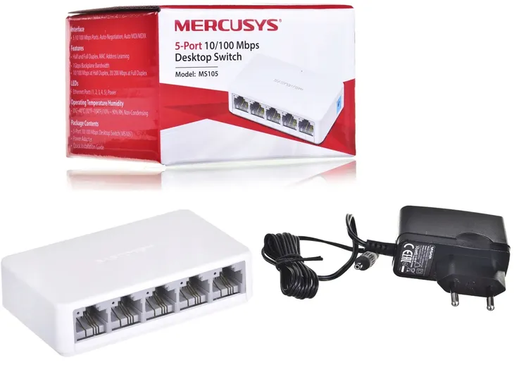 switch-sieciowy-lan-przelacznik-mercusys-ms105-5xfe-stan-nowy-waga-z-opakowaniem-0-145-kg