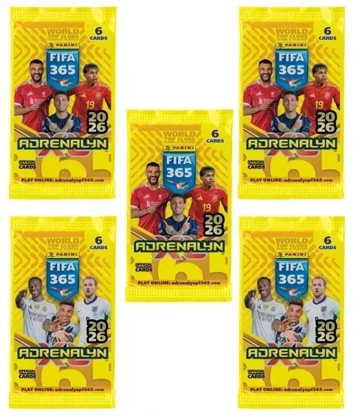 5 SASZETEK FIFA 365 2026 PANINI ADRENALYN XL karty piłkarskie