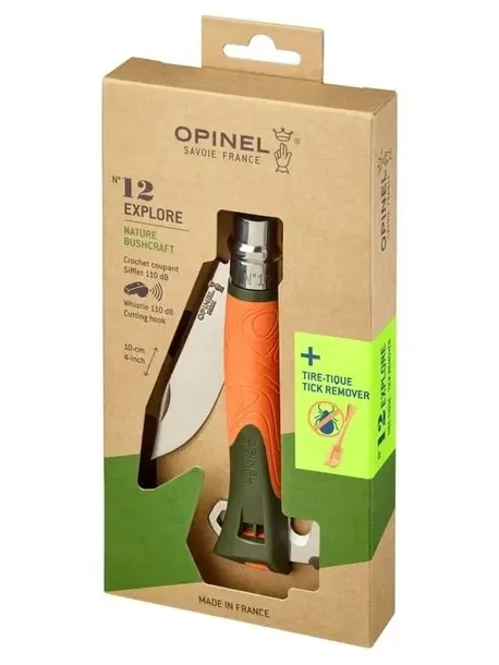 opinel-noz-explore-orange-tick-remover-12-ostrze-gladkie