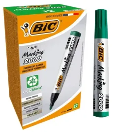 bic-zestaw-marker-permanentny-2000-zielony-okragla-koncowka-alkoholowy-x12