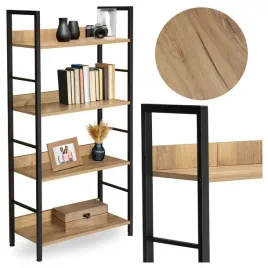 regal-na-ksiazki-z-polkami-industrialny-metalowy-drabinkowy-loft-4-polki