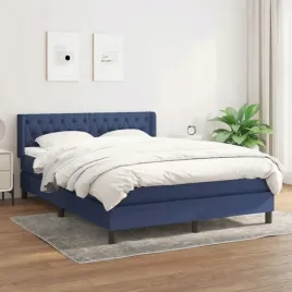 vidaxl-lozko-kontynentalne-z-materacem-niebieskie-tkanina-140x190-cm