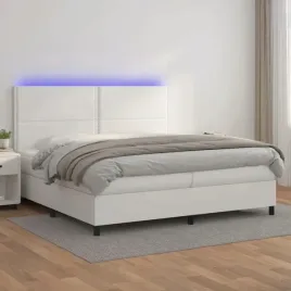 vidaxl-lozko-kontynentalne-z-materacem-i-led-biala-ekoskora-200x200cm