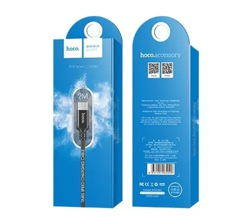 hoco-x14-times-speed-typ-c-czarny-kabel-2m-certyfikat-ce-weee