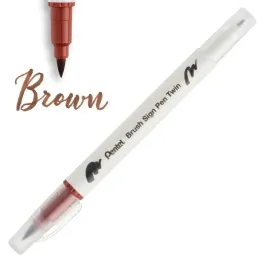pisak-pentel-brush-sign-pen-twin-sesw30-brazowy