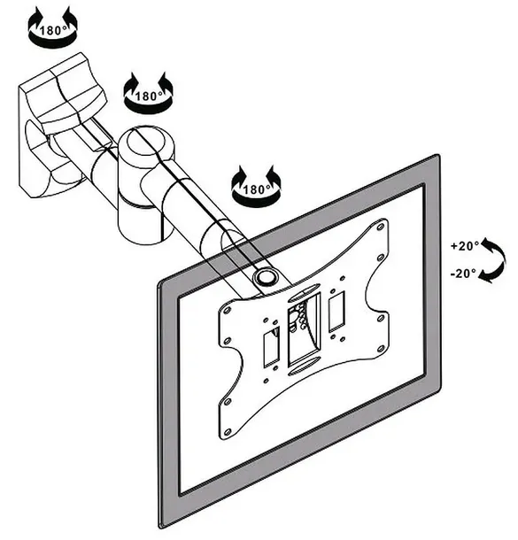 uchwyt-scienny-do-lcd-13-42-czarny-regulacja-maksymalne-obciazenie-30-kg