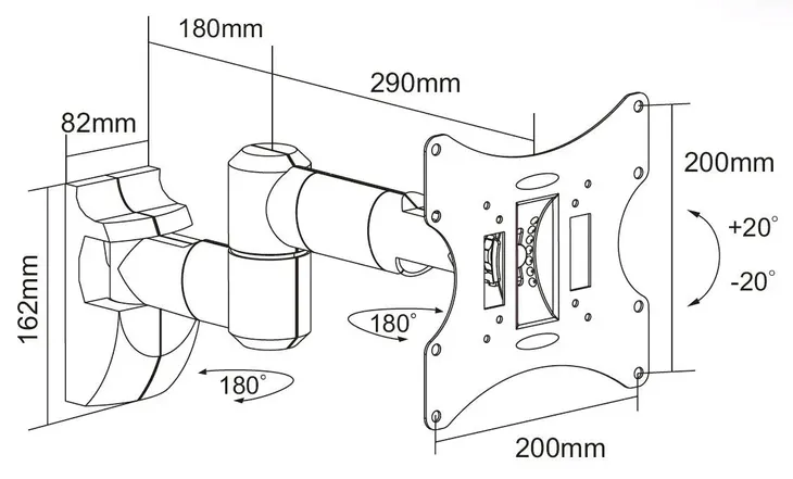 uchwyt-scienny-do-lcd-13-42-czarny-regulacja-certyfikat-ce
