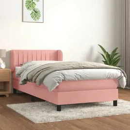 vidaxl-lozko-kontynentalne-z-materacem-rozowe-aksamit-90x200-cm