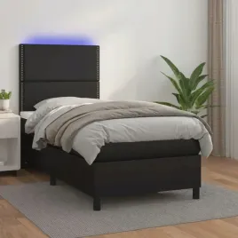 vidaxl-lozko-kontynentalne-z-materacem-i-led-czarna-ekoskora-90x190-cm