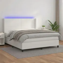 vidaxl-lozko-kontynentalne-z-materacem-i-led-biala-ekoskora-160x200cm