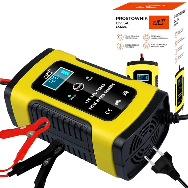 prostownik-ladowarka-automat-mikroproc-ltc-12v-6a-stan-nowy-waga-z-opakowaniem-0-56-kg