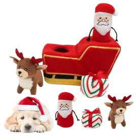 zabawka-dla-psa-swiateczna-sanie-mikolaja-norka-interaktywna-na-swieta