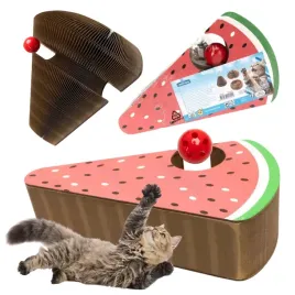 drapak-dla-kota-z-tektury-z-magnesami-i-pileczka-arbuz-do-konfiguracji-eko