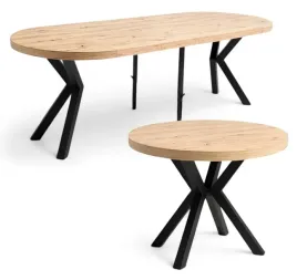 stol-duzy-okragly-dab-artisan-o110-rozkladany-do-310-cm-nogi-metal-x-czarne