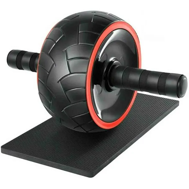ROLLER KÓŁKO DO ĆWICZEŃ MIĘŚNI BRZUCHA FITNESSU AB WHEEL + MINI MATA ZESTAW