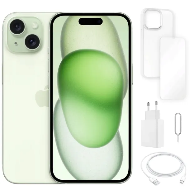 APPLE IPHONE 15 128 GB | STAN A+ | GRATISY | GREEN / ZIELONY | SIM + eSIM