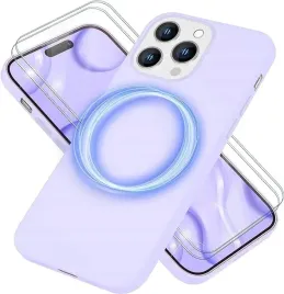 etui-iphone-14-pro-max-2x-szklo-ochronne-silikonowe-etui-liliowe