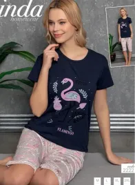 damska-pizama-z-tureckiej-bawelny-z-krotkim-rekawem-na-lato-m-granat-2222