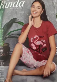 damska-pizama-z-tureckiej-bawelny-z-krotkim-rekawem-na-lato-m-bordowa-2223