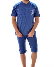 wygodna-meska-pizama-z-krotkim-rekawem-na-lato-m-840-niebieska