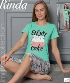 damska-pizama-z-tureckiej-bawelny-z-krotkim-rekawem-na-lato-xl-mietowa-2194