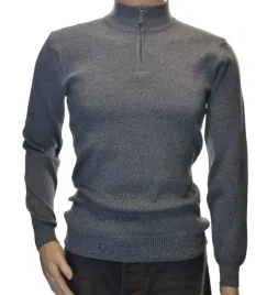 meski-sweter-ze-stojka-polgolf-rozpinany-na-zamek-l-czarny-melanz-s8580