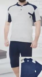 wygodna-meska-pizama-z-krotkim-rekawem-na-lato-bawelniana-xl-granatowa-955