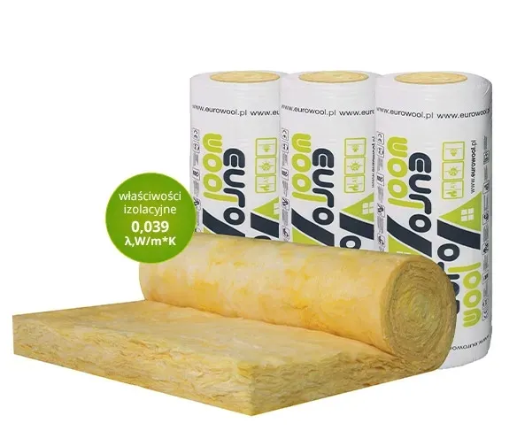 WEŁNA MINERALNA EUROWOOL 0,039 15CM 4,8M2 ATESTOWANA MATA SZKLANA IZOLACJA