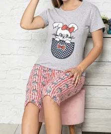 damska-pizama-z-tureckiej-bawelny-z-krotkim-rekawem-l-na-lato-szara-4051