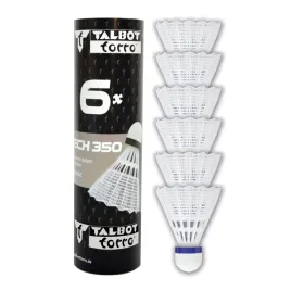 lotki-do-badmintona-nylonowe-biale-wytrzymale-talbot-torro-medium-350-6-szt