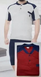 wygodna-meska-pizama-z-krotkim-rekawem-na-lato-m-955-bordowa